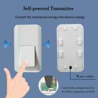 Augreener self-powered wireless bell button no battery Waterproof doorbell button for rainy days