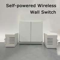 Battery free Wireless wall switch remote control 70 m modern light switches with 2 receivers